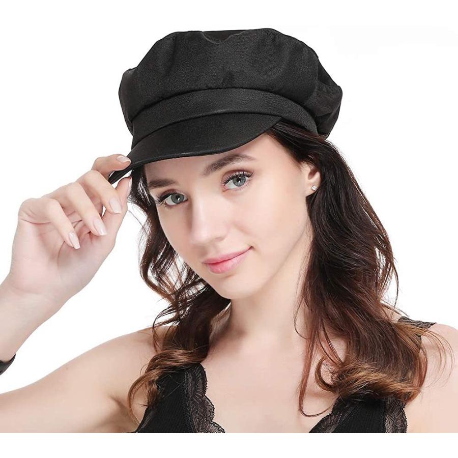 魅了 キャスケット 帽子 レディース ワークキャップ Uv つば広 小顔効果 無地 サイズ調整可 ブラック Organizacaosilveira Com Br