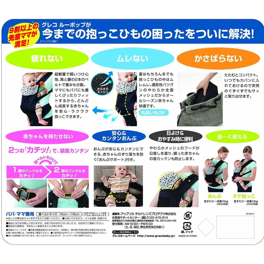 Graco グレコ 首すわりから使える抱っこ紐 ルーポップ Roopop やわらかメッシュ 疲れにくい腰ベルト トゥインクルスター ブ Coconina Shop 通販 Yahoo ショッピング