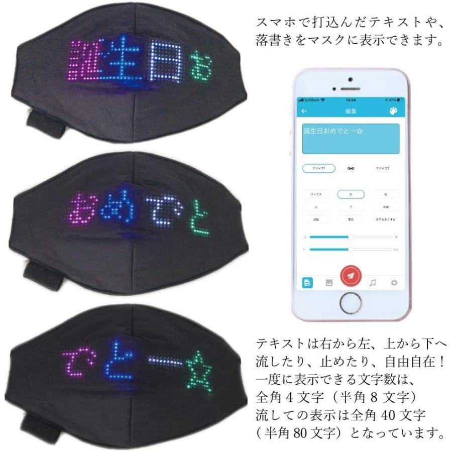 Ledマスク 光るマスク スマホ操作で好きな文字を表示できる 誕生日 クリスマス パーティーグッズ Sparkly Display Mask Coconina Shop 通販 Yahoo ショッピング