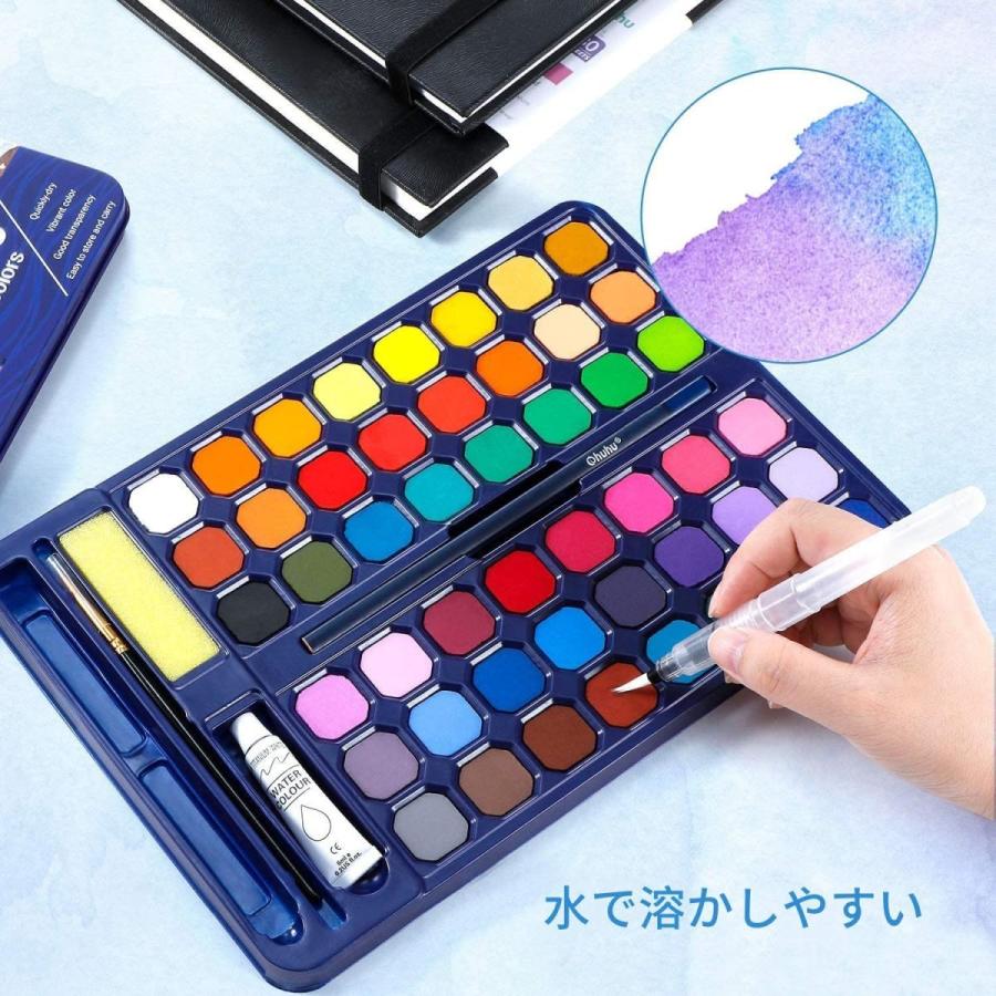 Ohuhu 固形水彩 48色 水彩の絵具 水彩紙パッド付き 水ペン1本付き 絵の具 水性 水彩画 風景画 イラスト 透明 子供 学習教材 学 Coconina Shop 通販 Yahoo ショッピング