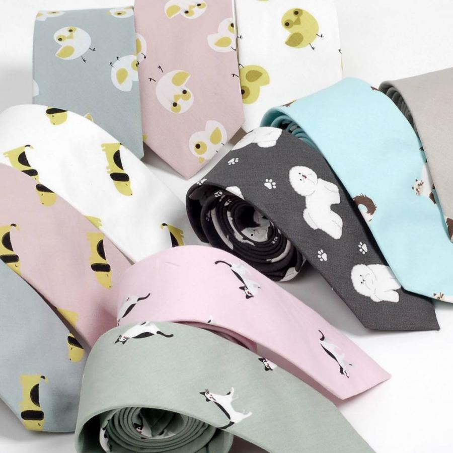 ネクタイ スリム ナロータイ かわいい 動物 プリント コットン メンズ レディース マットな質感 パステルカラー ひよこ いぬ ねこ たぬき 子犬 イラスト 03gemay02 ココノコ 通販 Yahoo ショッピング