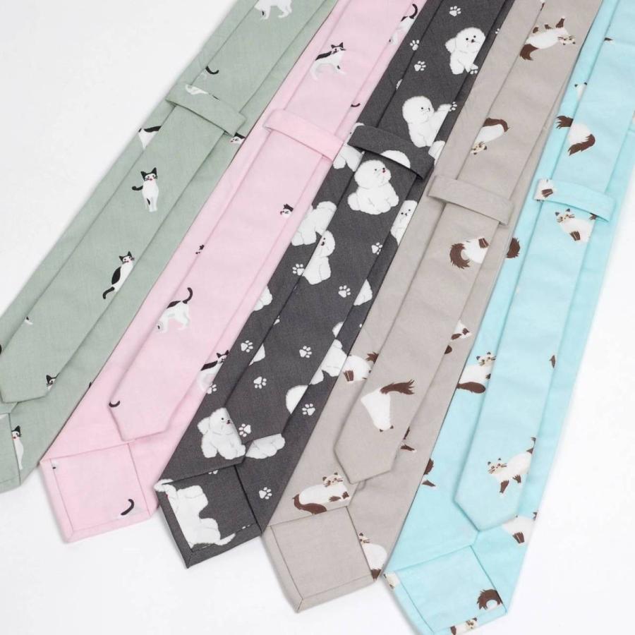 ネクタイ スリム ナロータイ かわいい 動物 プリント コットン メンズ レディース マットな質感 パステルカラー ひよこ、いぬ、ねこ、たぬき、子犬 イラスト |  | 19