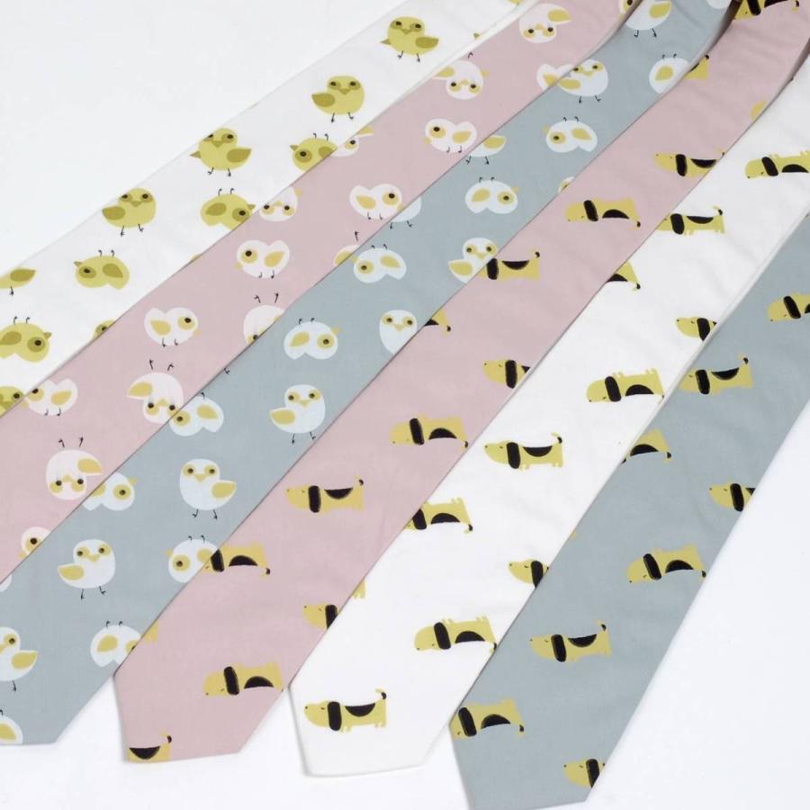 ネクタイ スリム ナロータイ かわいい 動物 プリント コットン メンズ レディース マットな質感 パステルカラー ひよこ、いぬ、ねこ、たぬき、子犬 イラスト |  | 20