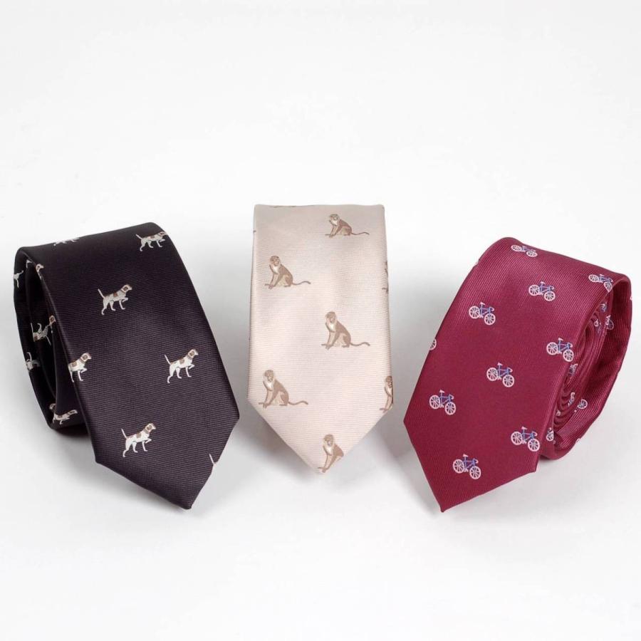 ネクタイ ナロータイ スリム 刺繍 パターン サイクル、おサル、犬 メンズ スキニー ビジネス タイ 大剣幅6cm |  | 04