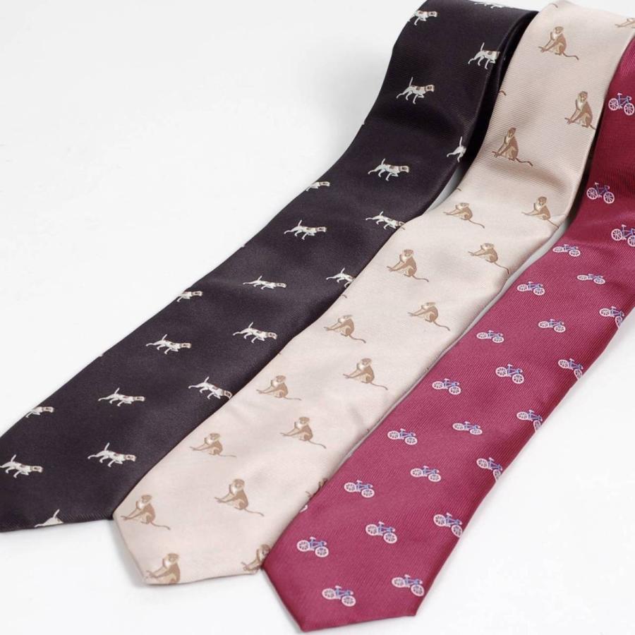 ネクタイ ナロータイ スリム 刺繍 パターン サイクル、おサル、犬 メンズ スキニー ビジネス タイ 大剣幅6cm |  | 07