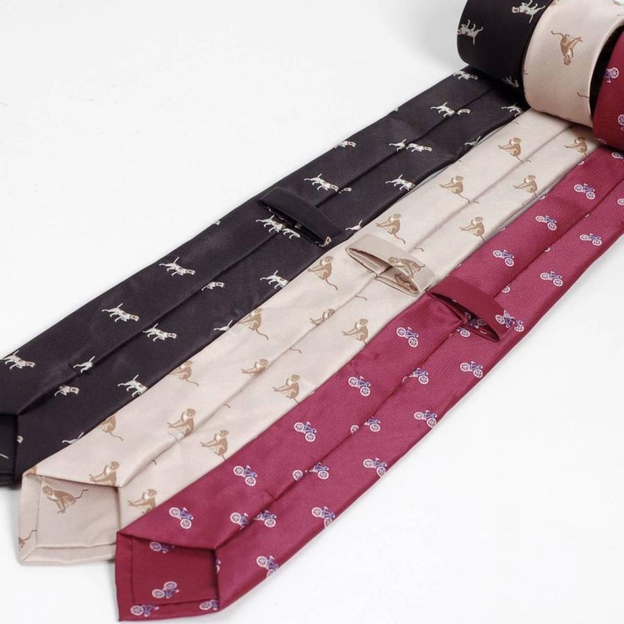 ネクタイ ナロータイ スリム 刺繍 パターン サイクル、おサル、犬 メンズ スキニー ビジネス タイ 大剣幅6cm |  | 08