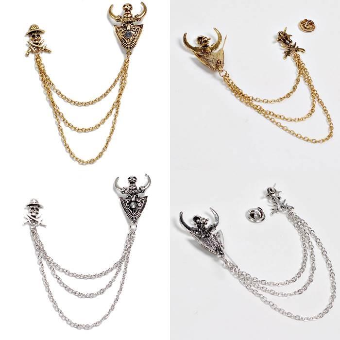 ラペルピン ピンブローチ ラペルチェーン メンズ レディース