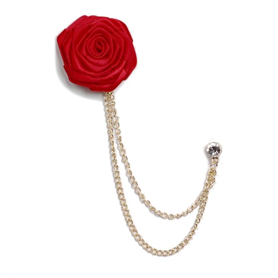 ラペルピン チェーン・ブローチ ラペルチェーン メンズ レディース アクセサリー 飾り ブラック、ブルーストーン飾り、フラワー飾り ３種 |  | 08