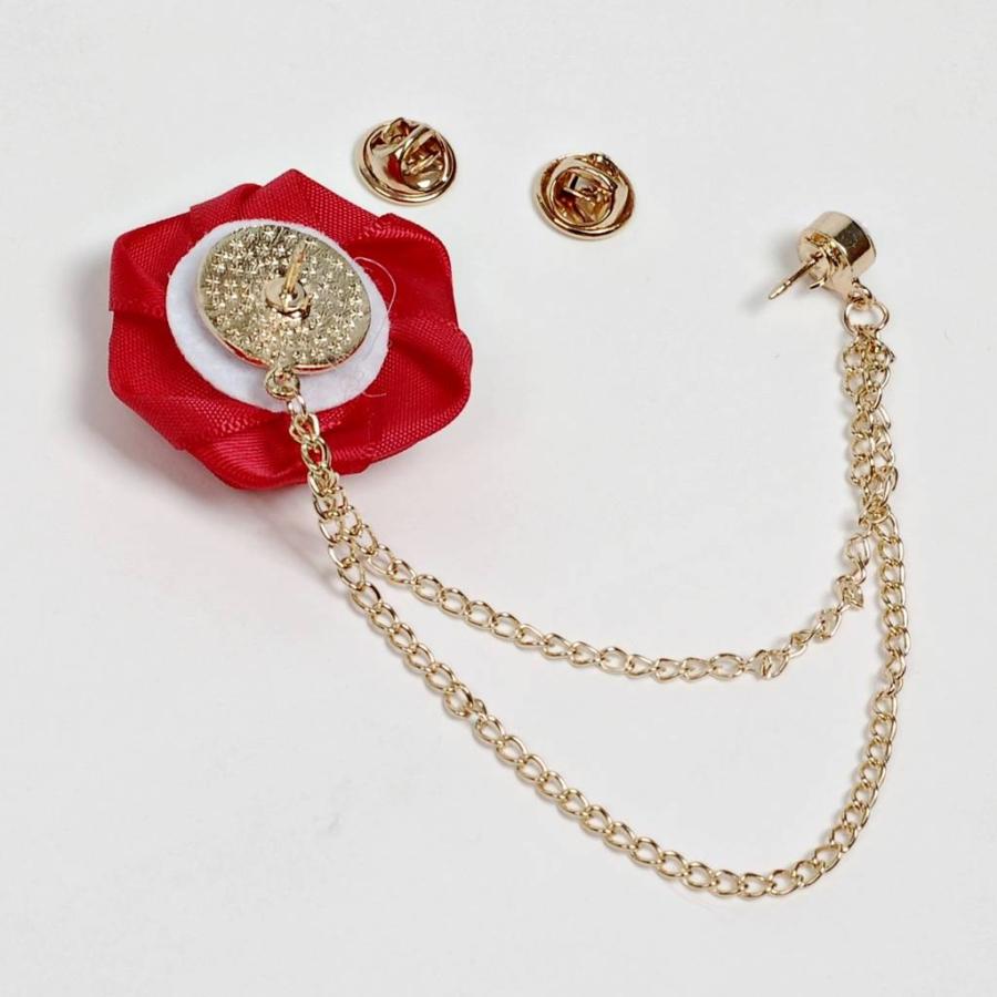 ラペルピン チェーン・ブローチ ラペルチェーン メンズ レディース アクセサリー 飾り ブラック、ブルーストーン飾り、フラワー飾り ３種 |  | 09