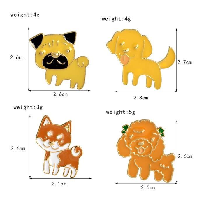 ピンバッジ ピンブローチ メンズ レディース アクセサリー ラペルピン 子犬 ドッグ イヌ イラスト バッジ 8種 |  | 11