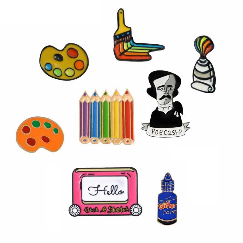 ピンバッジ ピンブローチ メンズ レディース ラペルピン アクセサリー 美術 絵画 モチーフ バッジ ８種 |  | 10