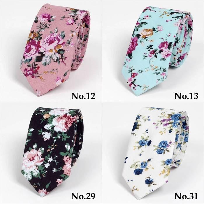 ナロータイ 花柄 ネクタイ スリム メンズ レディース スキニー フローラル コットンタイ 綿素材 マットな質感 15種 花見 バラ ローズ 大剣幅6cm |  | 26
