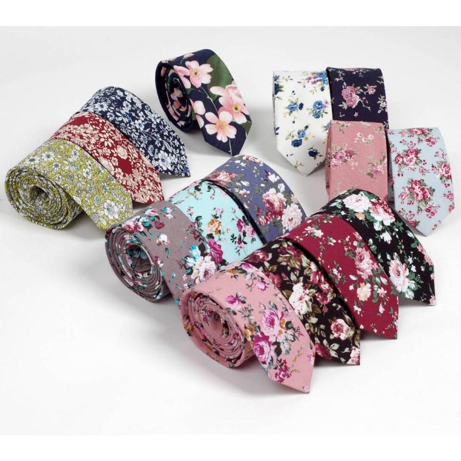 ナロータイ 花柄 ネクタイ スリム メンズ レディース スキニー フローラル コットンタイ 綿素材 マットな質感 15種 花見 バラ ローズ 大剣幅6cm |  | 17