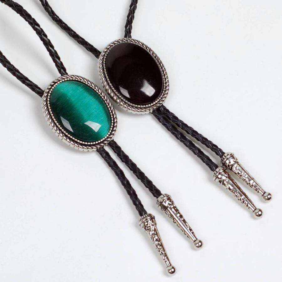 ループタイ ボロタイ ビッグ ナチュラル アゲート ストーン ペンダント メンズアクセサリー 紳士用 ジュエリー 紐付き ロープタイ ロック付き グリーン ブラック |  | 03