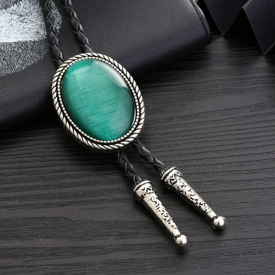 ループタイ ボロタイ ビッグ ナチュラル アゲート ストーン ペンダント メンズアクセサリー 紳士用 ジュエリー 紐付き ロープタイ ロック付き グリーン ブラック |  | 14