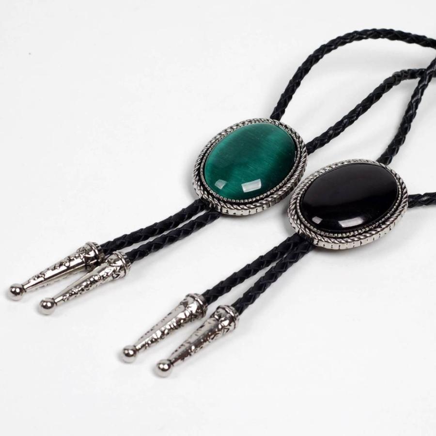 ループタイ ボロタイ ビッグ ナチュラル アゲート ストーン ペンダント メンズアクセサリー 紳士用 ジュエリー 紐付き ロープタイ ロック付き グリーン ブラック |  | 04