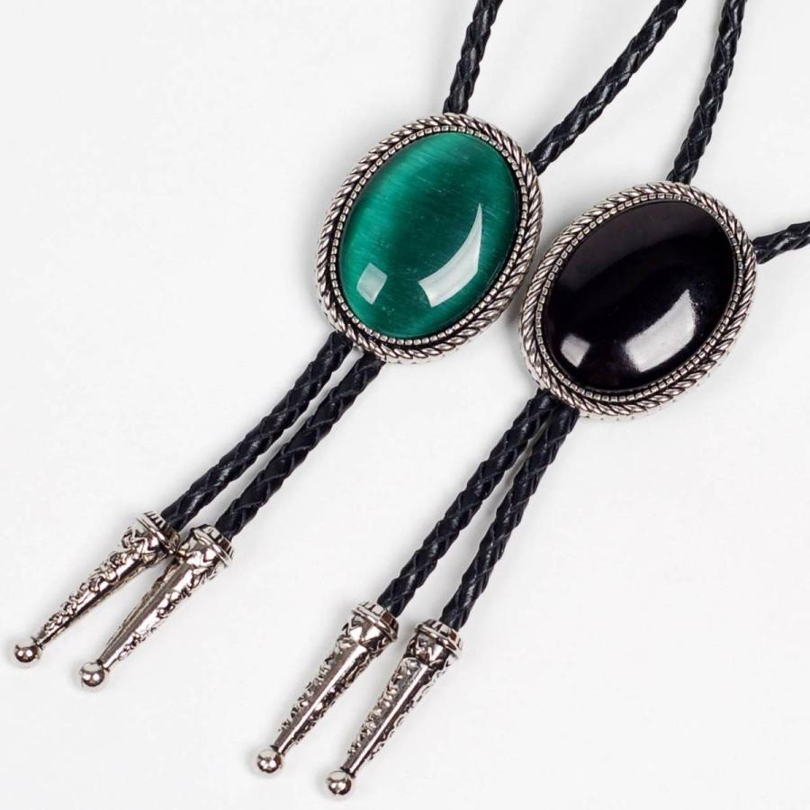 ループタイ ボロタイ ビッグ ナチュラル アゲート ストーン ペンダント メンズアクセサリー 紳士用 ジュエリー 紐付き ロープタイ ロック付き グリーン ブラック |  | 05