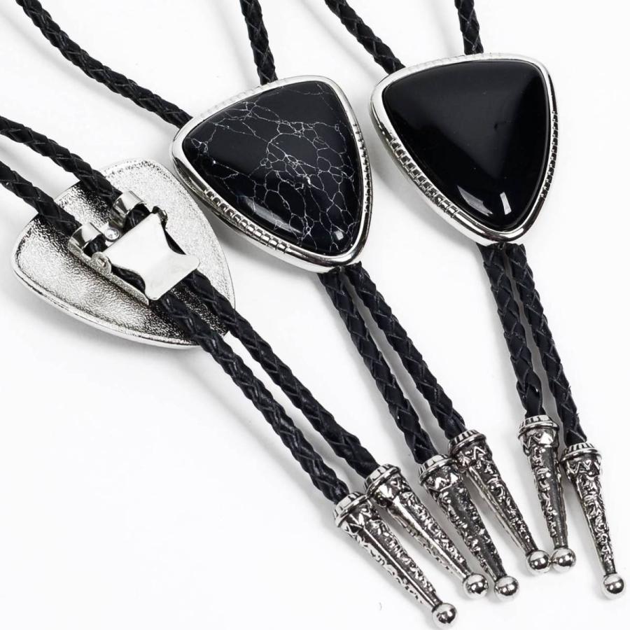 ループタイ ボロタイ ビッグ ナチュラル オニキス ストーン 逆三角 ペンダント メンズアクセサリー 紳士 ジュエリー 革紐 ロープタイ ロック付 ブラック |  | 10