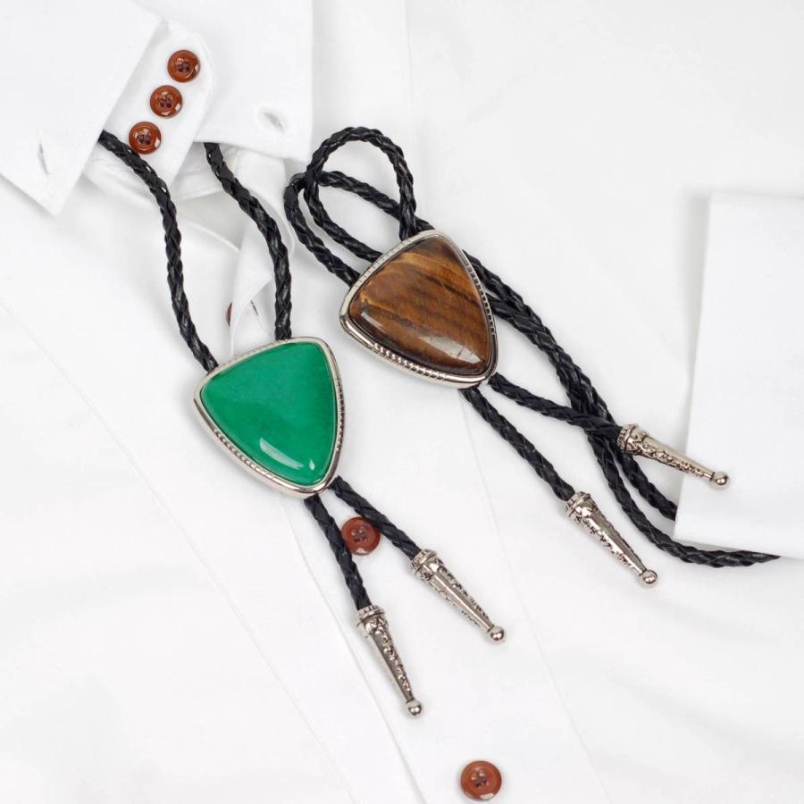 ループタイ オニキス ビッグ ストーン ボロタイ トライアングル 逆三角