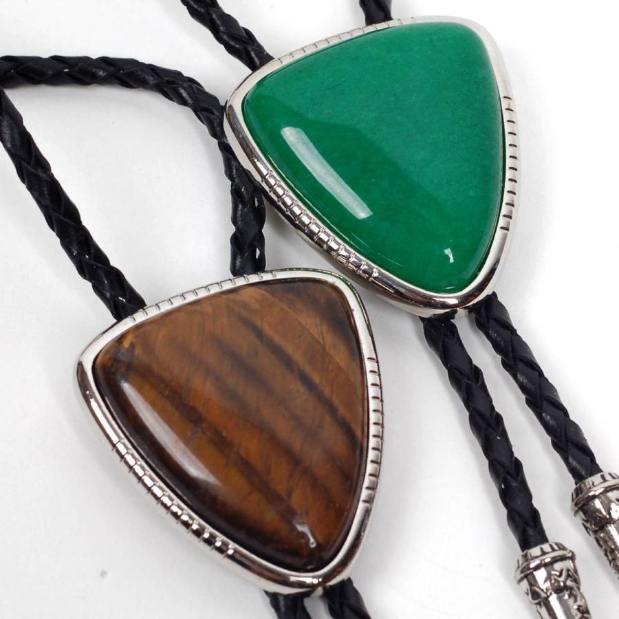 ループタイ オニキス ビッグ ストーン ボロタイ トライアングル 逆三角 ペンダント 紳士用 ジュエリー メンズアクセサリー 革紐付き ロープタイ ロック付き |  | 06