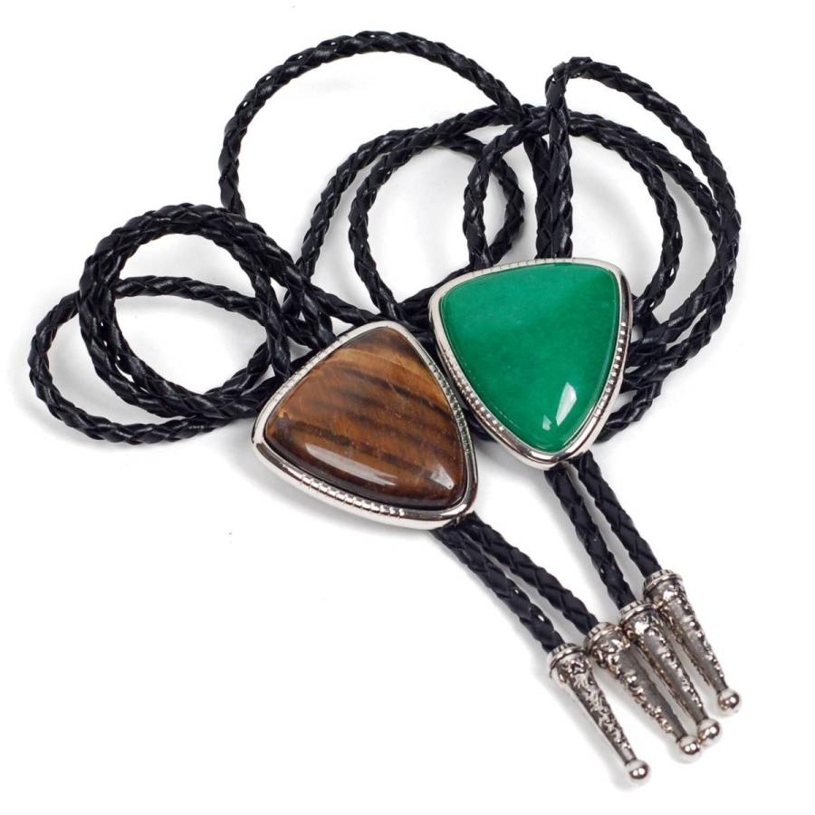 ループタイ オニキス ビッグ ストーン ボロタイ トライアングル 逆三角 ペンダント 紳士用 ジュエリー メンズアクセサリー 革紐付き ロープタイ ロック付き |  | 09