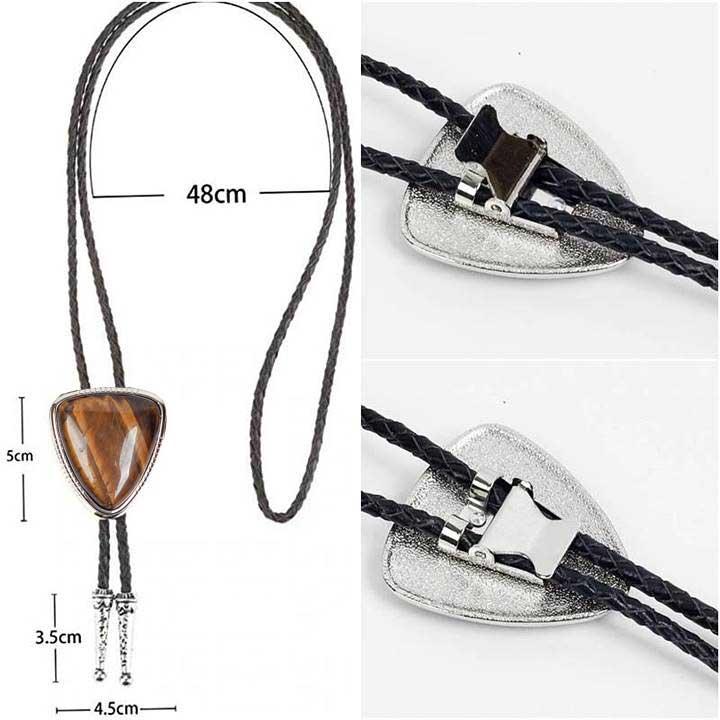 ループタイ オニキス ビッグ ストーン ボロタイ トライアングル 逆三角 ペンダント 紳士用 ジュエリー メンズアクセサリー 革紐付き ロープタイ ロック付き |  | 10