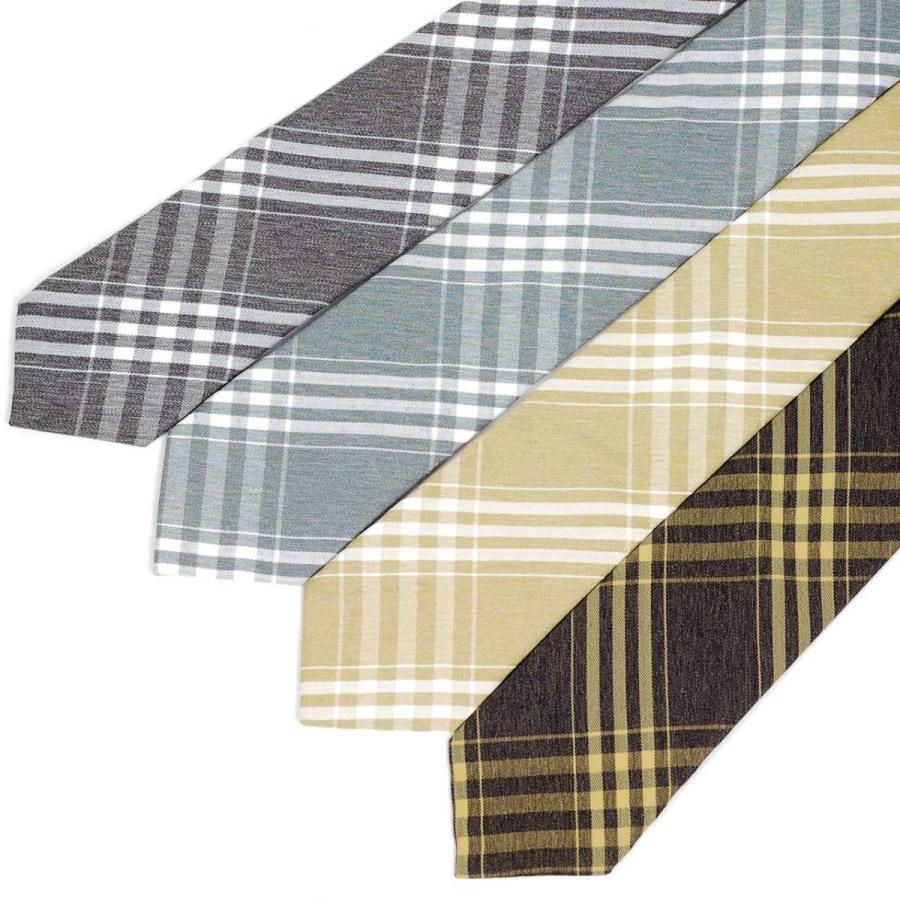 ネクタイ メンズ チェック柄 パステルカラー コットン素材 おしゃれ 淡い色でクールな感じのファッション・ネクタイ 大剣幅 6cm スリム・ナロータイ |  | 08