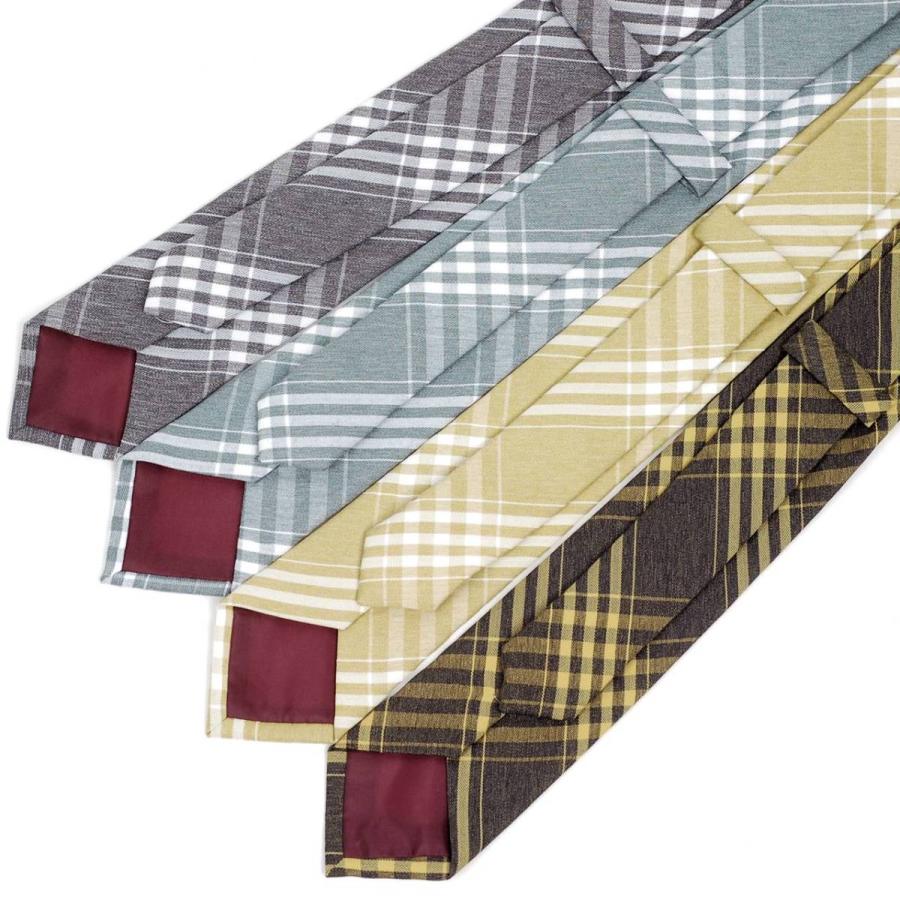 ネクタイ メンズ チェック柄 パステルカラー コットン素材 おしゃれ 淡い色でクールな感じのファッション・ネクタイ 大剣幅 6cm スリム・ナロータイ |  | 09