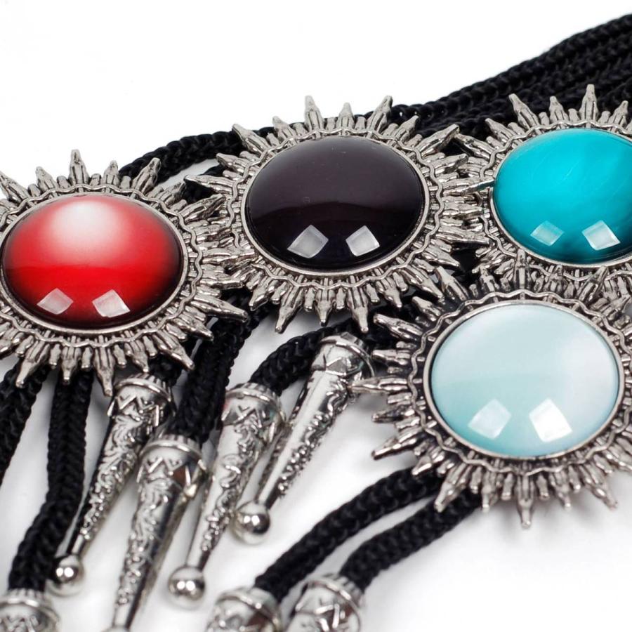 ループタイ ボロタイ 太陽 SUN サークル キュービック ガラス ストーン ペンダント メンズアクセサリー 紳士用 ジュエリー 紐付き ロープタイ ロック付き |  | 05