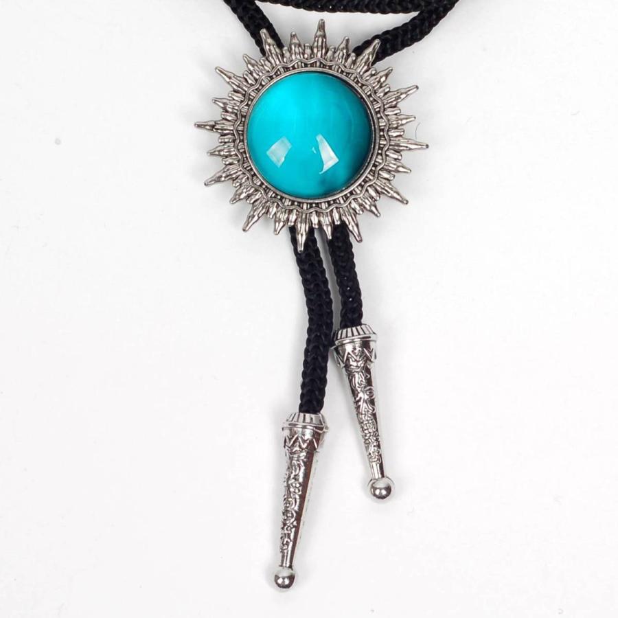 ループタイ ボロタイ 太陽 SUN サークル キュービック ガラス ストーン ペンダント メンズアクセサリー 紳士用 ジュエリー 紐付き ロープタイ ロック付き |  | 21