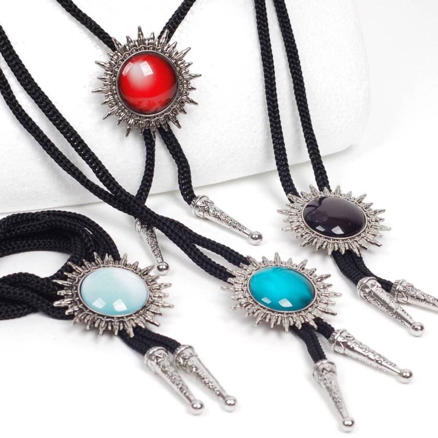 ループタイ ボロタイ 太陽 SUN サークル キュービック ガラス ストーン ペンダント メンズアクセサリー 紳士用 ジュエリー 紐付き ロープタイ ロック付き |  | 09