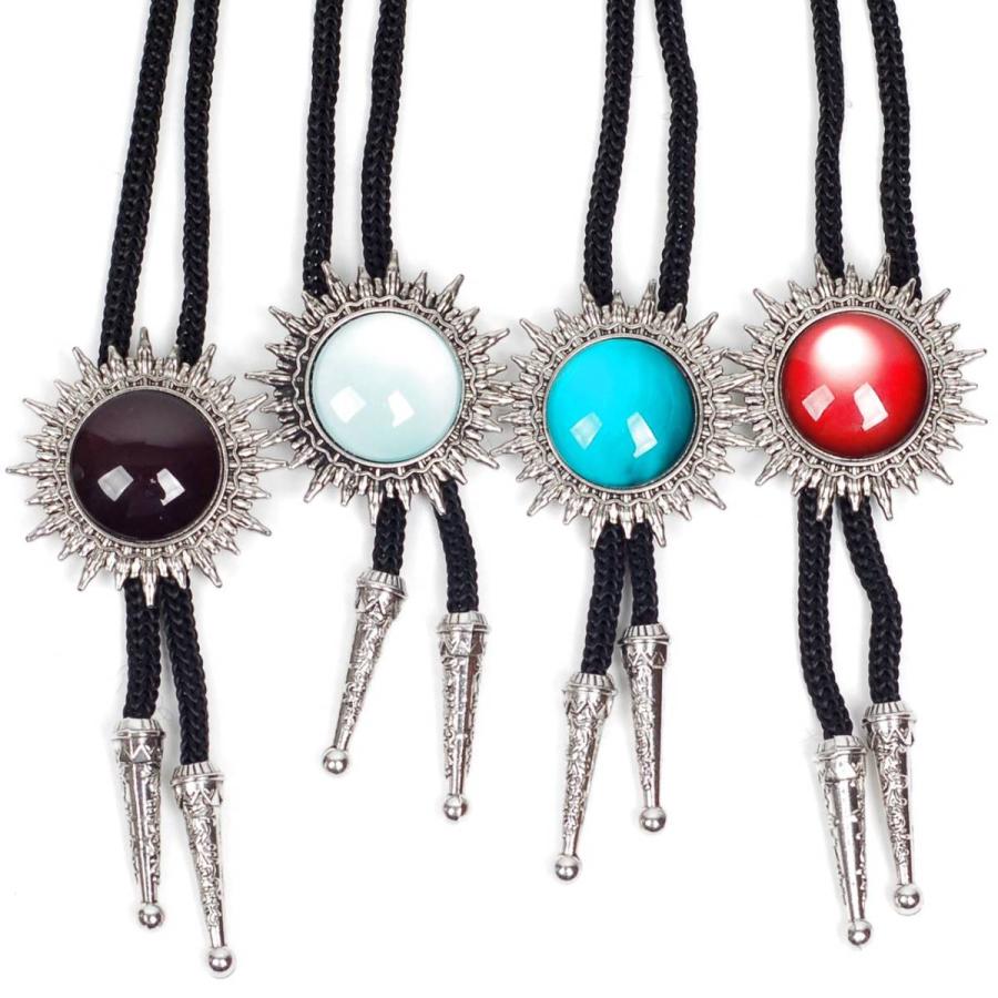 ループタイ ボロタイ 太陽 SUN サークル キュービック ガラス ストーン ペンダント メンズアクセサリー 紳士用 ジュエリー 紐付き ロープタイ ロック付き |  | 10