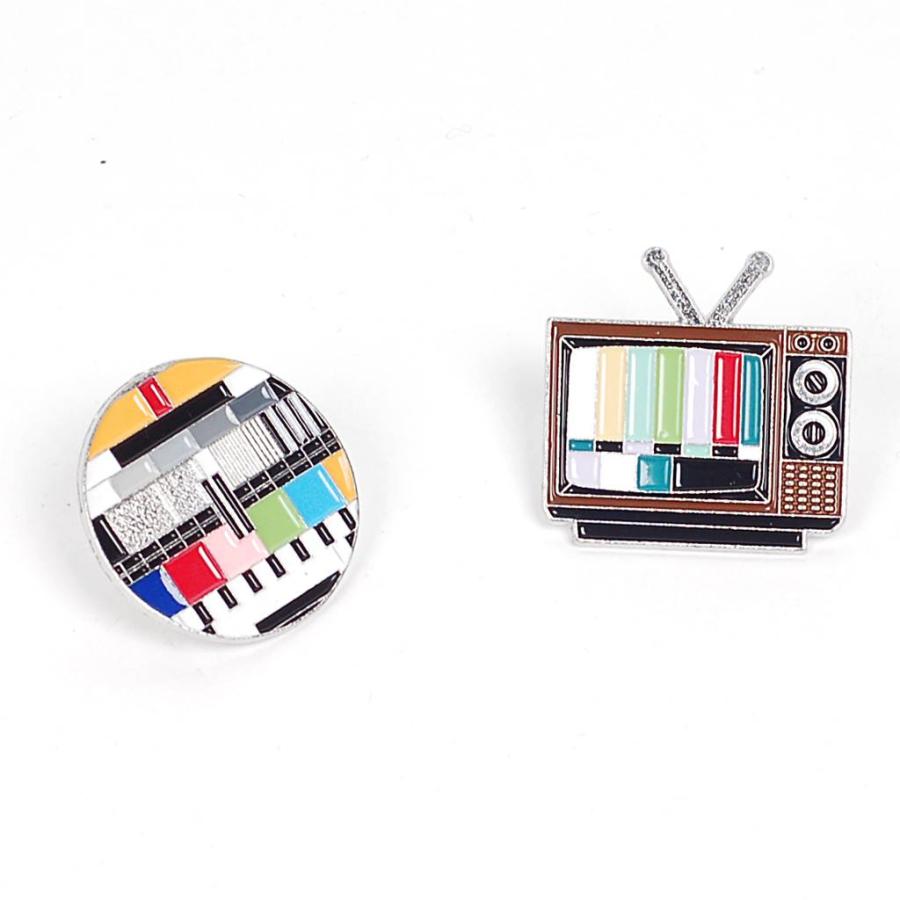 ピンバッジ ファッション ブローチ テレビ テストカード 放送休止 テストパターン メンズ レディース ラペルピン バッジ アクセサリー、送料込み、送料無料 |  | 06