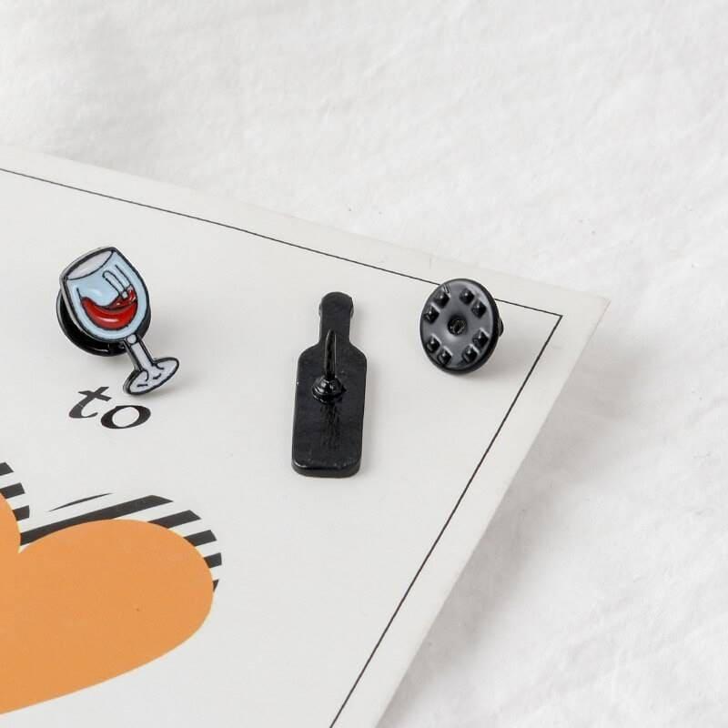 ピンバッジ ブローチ ワイン 瓶とグラスセット 自転車 メンズ レディース ラペルピン バッジ アクセサリー、送料込み、送料無料 |  | 08