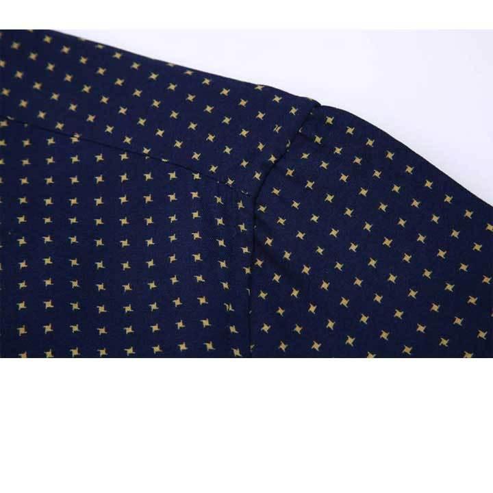 ドレスシャツ メンズ カジュアル ワイシャツ ボタンダウン 長袖 胸ポケット ゴールドリング飾りボタン 滑らかでソフトな生地 ややスリムフィット ６種類 |  | 12