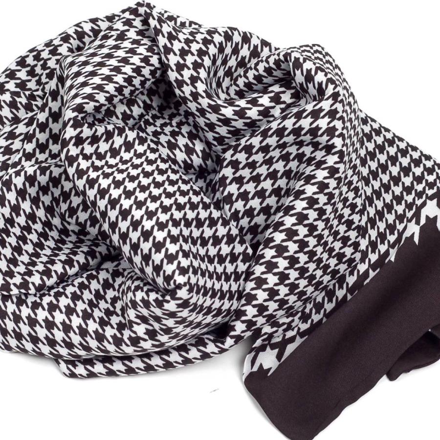 ストール シルクタッチ 細長 マフラー メンズ ネック スカーフ ハウンドトゥース、幾何学模様柄 星模様 ソフト スカーフ 表裏ない　2枚重ね縫い |  | 08