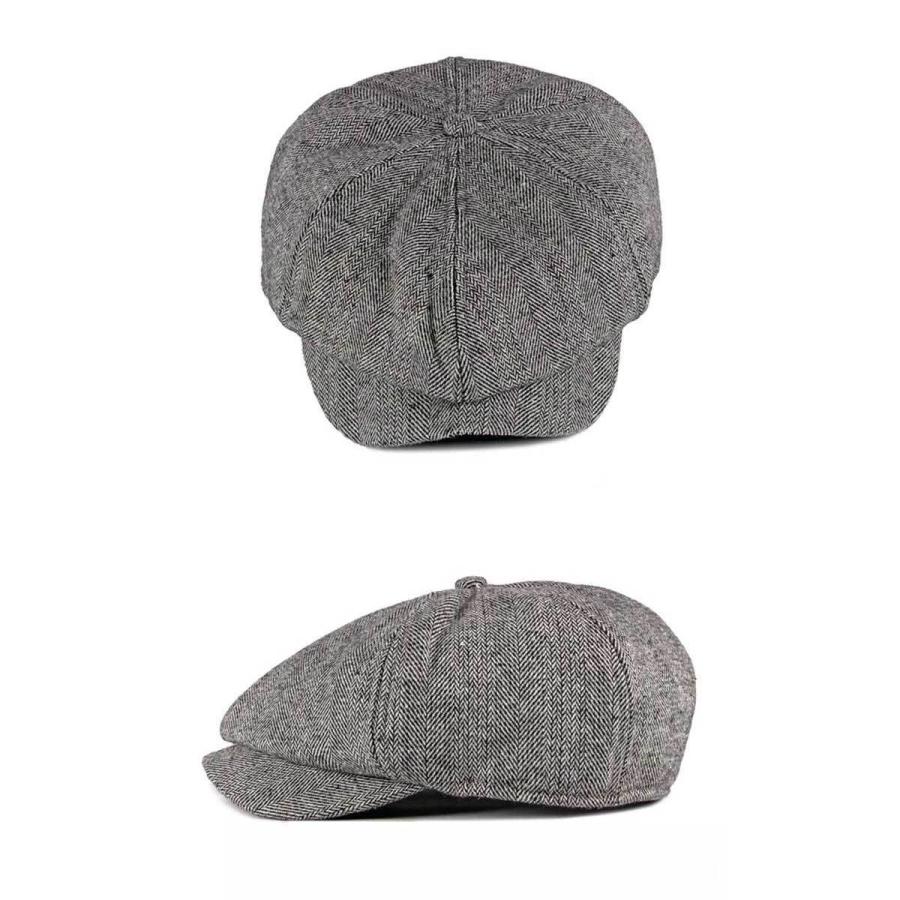 ハンチング キャスケット ツイード生地 ヘリンボーン柄 裏起毛 メンズ レディース 帽子 キャップ 秋冬定番 ３色 グレー ブラック ブラウン |  | 07