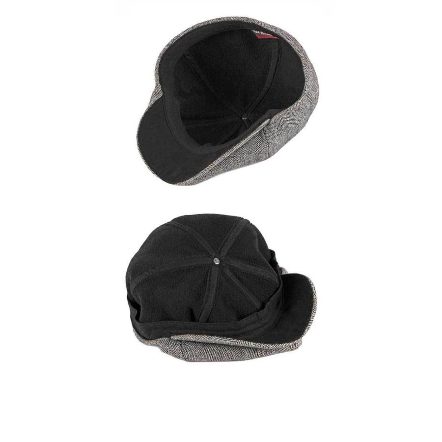 ハンチング キャスケット ツイード生地 ヘリンボーン柄 裏起毛 メンズ レディース 帽子 キャップ 秋冬定番 ３色 グレー ブラック ブラウン |  | 09
