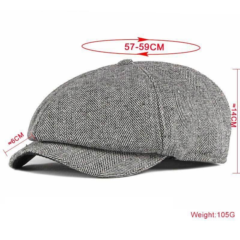 ハンチング キャスケット ツイード生地 ヘリンボーン柄 裏起毛 メンズ レディース 帽子 キャップ 秋冬定番 ３色 グレー ブラック ブラウン |  | 10