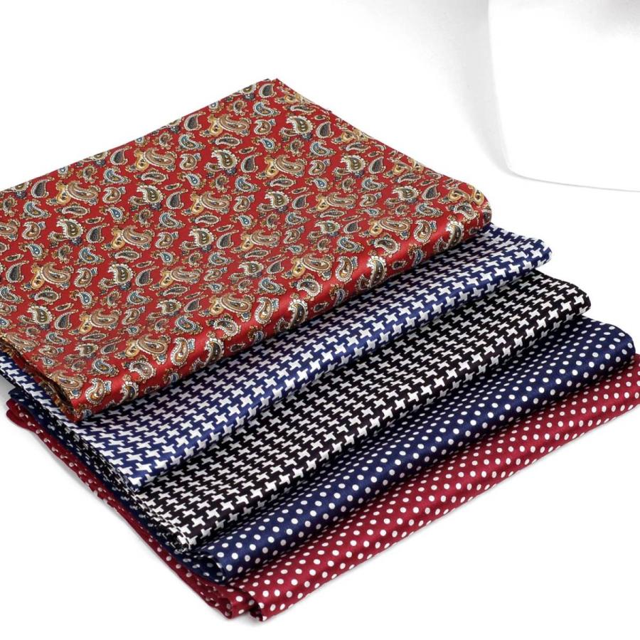 ストール シルク マフラー メンズ ネック スカーフ ドット、ハウンドトゥース、ペイズリー柄 細長 ソフト スカーフ 表裏のない2枚重ね縫い |  | 06