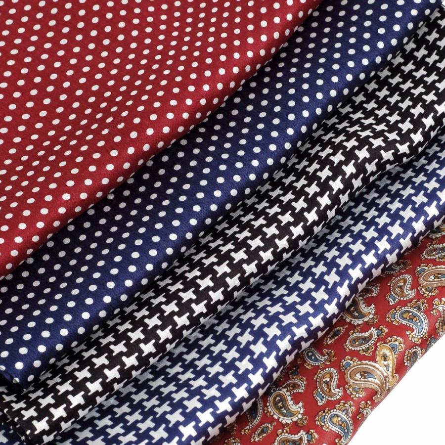 ストール シルク マフラー メンズ ネック スカーフ ドット、ハウンドトゥース、ペイズリー柄 細長 ソフト スカーフ 表裏のない2枚重ね縫い |  | 08