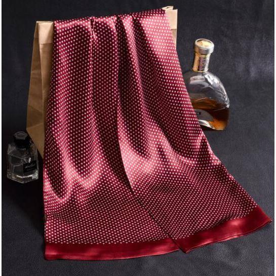 ストール シルク マフラー メンズ ネック スカーフ ドット、ハウンドトゥース、ペイズリー柄 細長 ソフト スカーフ 表裏のない2枚重ね縫い |  | 12