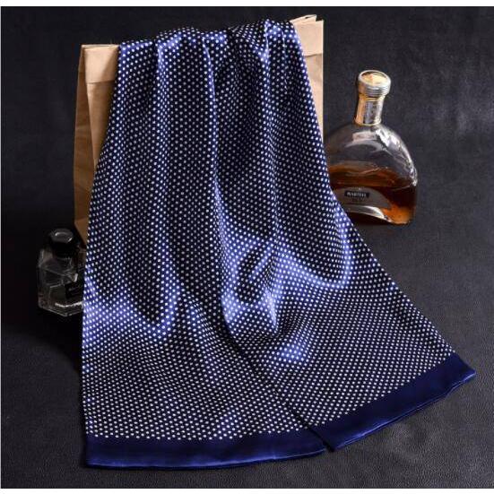 ストール シルク マフラー メンズ ネック スカーフ ドット、ハウンドトゥース、ペイズリー柄 細長 ソフト スカーフ 表裏のない2枚重ね縫い |  | 13