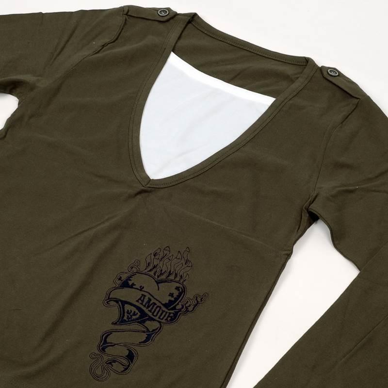 tシャツ 長袖 メンズ レイヤード カーキ メンズファッション トップス Tシャツ・カットソー |  | 01