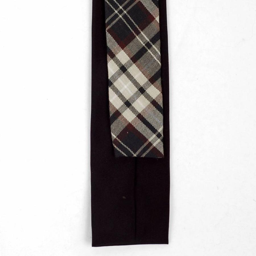 ネクタイ グリーン チェック柄・レイヤード、スクエアネクタイ・ナロータイ 珍しいデザイン 綿・コットンタッチ、マット |  | 01