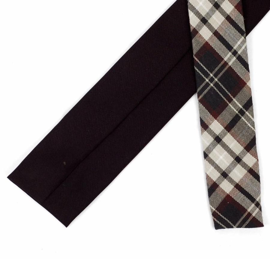 ネクタイ グリーン チェック柄・レイヤード、スクエアネクタイ・ナロータイ 珍しいデザイン 綿・コットンタッチ、マット |  | 02