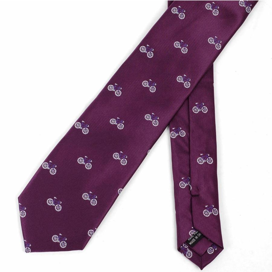 ネクタイ スリム ナロータイ 自転車、サイクル、パープル 送料無料 大剣幅 6cm 普段使い プレゼントにおすすめ 父の日 |  | 02