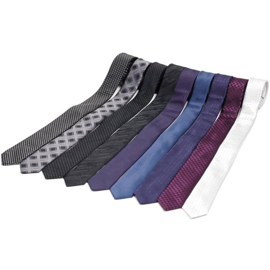 ネクタイ スリム ナロータイ メンズ ブラック系 ネイビー系 シルバーポイント ドット チェック柄 オシャレ・モダンなデザイン 9種類 モード系 大剣幅　5cm |  | 14