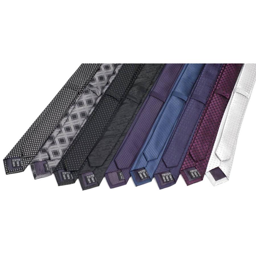 ネクタイ スリム ナロータイ メンズ ブラック系 ネイビー系 シルバーポイント ドット チェック柄 オシャレ・モダンなデザイン 9種類 モード系 大剣幅　5cm |  | 15