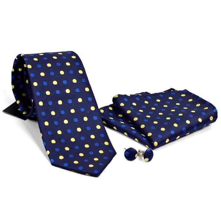 シルク ネクタイ カフスボタン ポケットチーフ 3点 セット ネクタイ チーフ カフス メンズ ドット 水玉柄 ３色 ホワイト ブルー レッド |  | 06